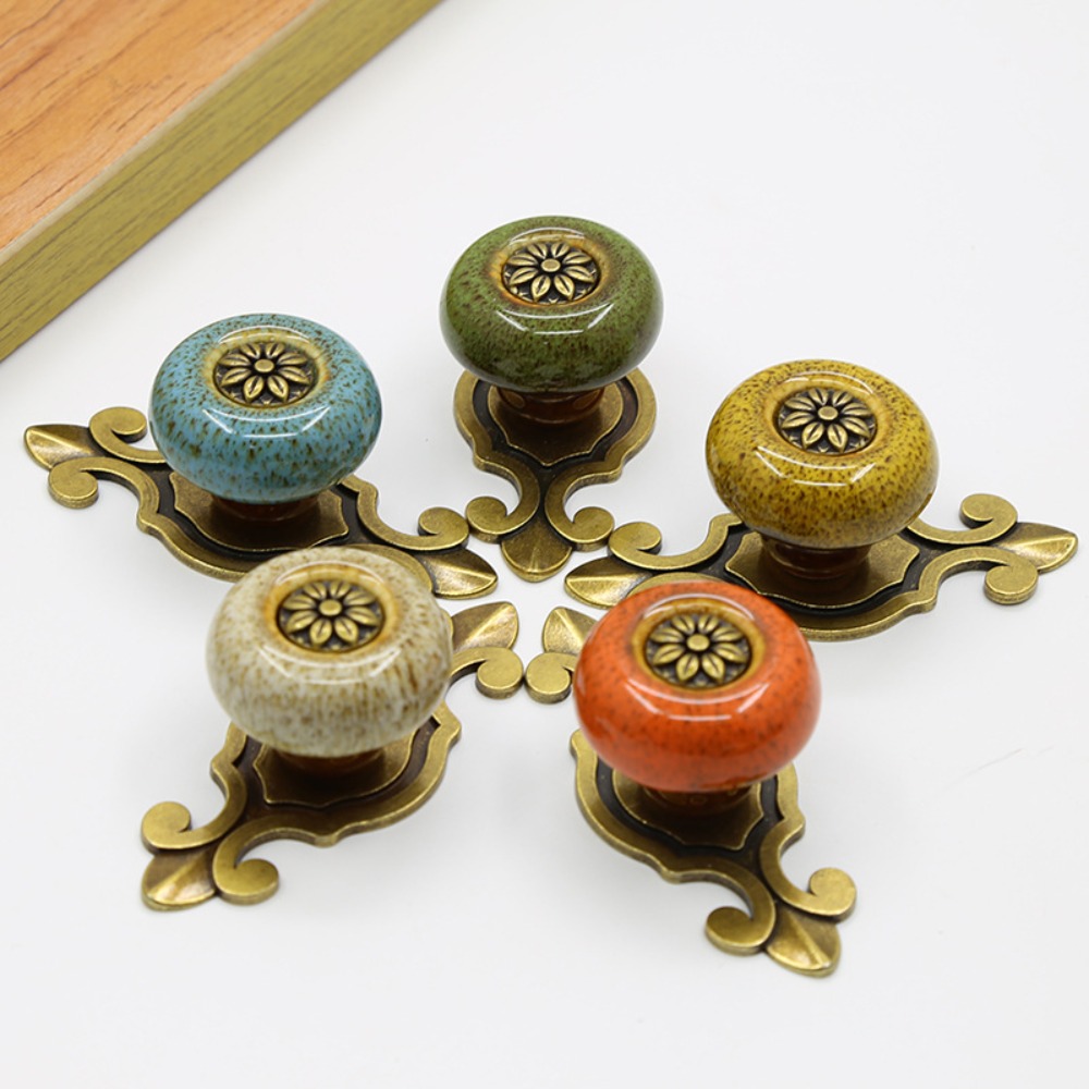 Furniture Hardware Design - Creative Single Hole Ceramic Knob Ethnic