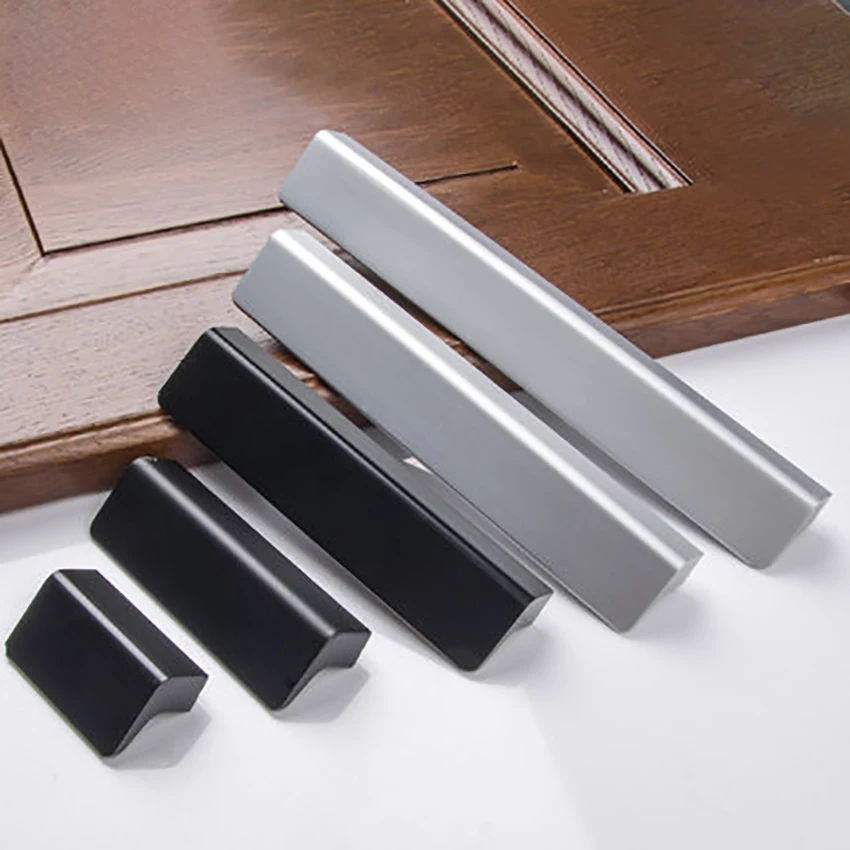 Furniture Rotating Hardware - Aluminum Alloy Cabinet Drawer Pulls Black